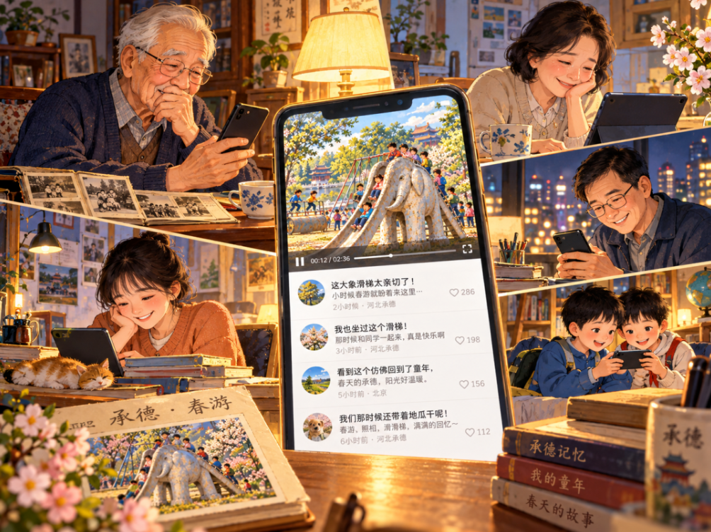 不同年龄的人隔着屏幕回忆童年