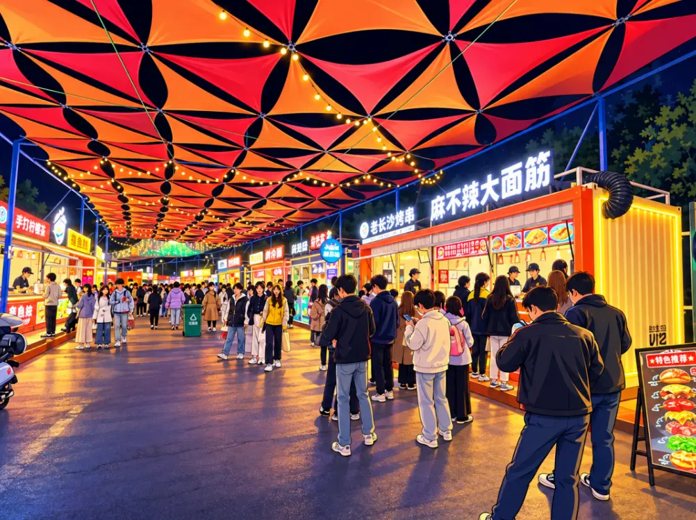 甜柿集商铺与餐车