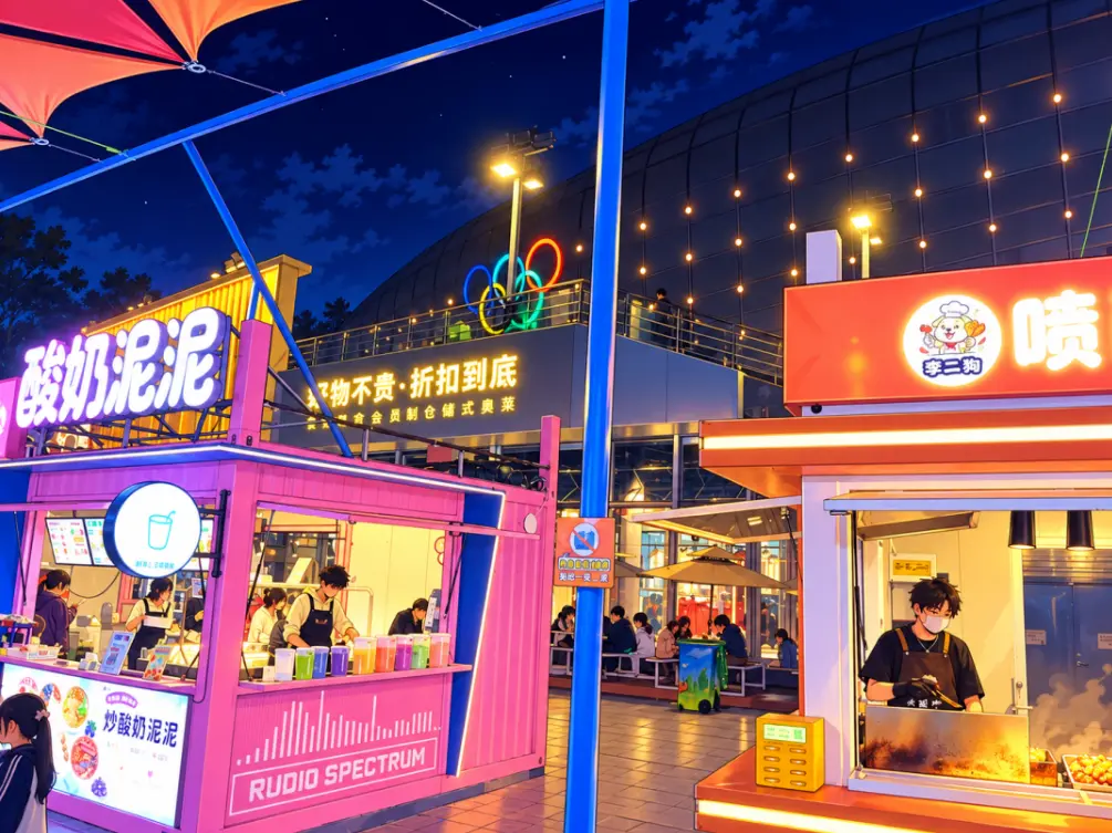 甜柿集夜市景观